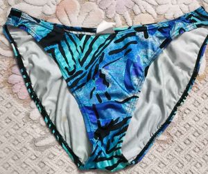 Vibrant Blue Abstract Print Bikini Bottom