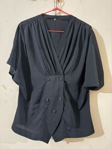 Elegant Black Button-Down Blouse