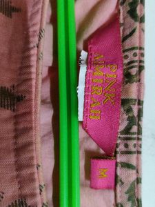Elegant Pink Kurti with Golden Print