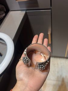 Unique Oxidized Silver &amp; Gold Tone Cuff Bracelet