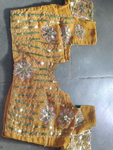 Gold Floral Embroidered Fabric