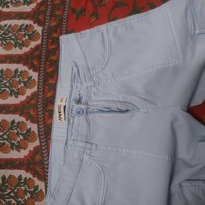Unisex Light Blue Stretchable Casual Pant