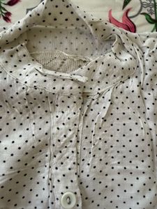 White Polka Dot Tunic Top