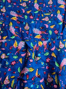 Blue Peacock Printed Top