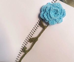 Pinteresty🎀Handmade Crochet Bluer roseBookmark