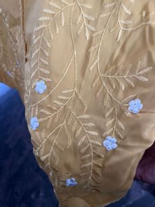 short embroidered Yellow Top