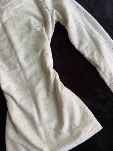 cream fitted full sleeve top