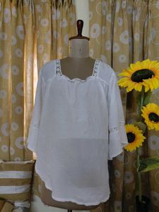 White Lace Detail Blouse