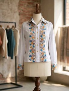 white long sleeve button up shirt