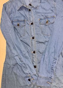 Denim long jacket