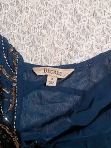 Stylish Navy Blue Embellished Top