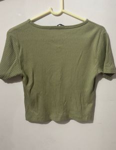 Olive Green Crop Top