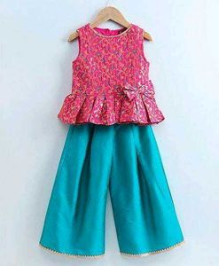 Twisha Brand Elegant Pink Kurta with Teal Pants