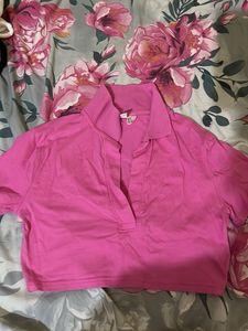 Hot Pink Crew Neck T-Shirt