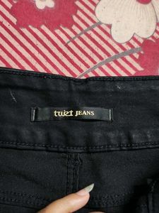 Black Jeans with Side Stripe