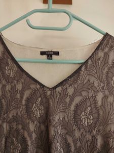 Stylish Black &amp; Grey Patterned Dress