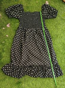 Black Polka Dot Flare Dress