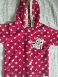 Cute Pink Polka Dot Hooded Jacket