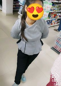 Stylish Grey Wrap Top & with black jeans