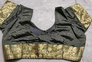 grey poly silk blouse