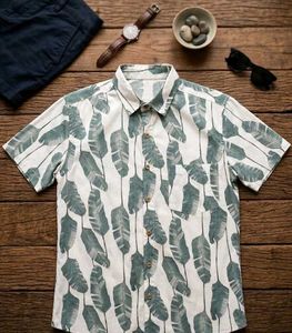 Men's Tropical Leaf Print Shirt