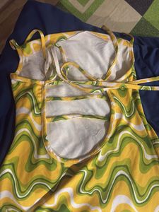 Retro Swirl Print Slip Dress