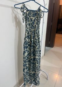 Free-size Boho Leaf Print Maxi Dress