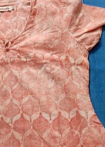 Peach Printed Kurti