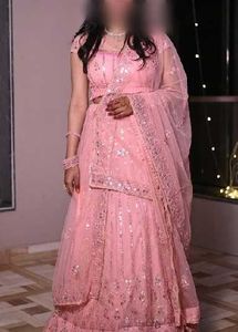 Stunning Pink Embroidered Lehenga Choli