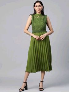 Green Lace Detail Dress
