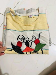 Striped Embroidered Kurta