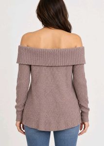 Off-the-Shoulder Knit Sweater