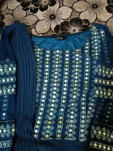 Stunning Teal Embroidered Gown