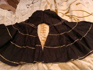 Black Sharara with Gold Detail