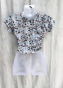 62209. Cute Cartoon Print Cropped Top