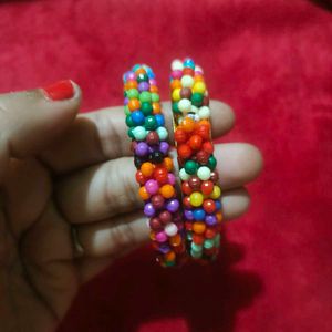 Colourful Beaded Bangle Set
