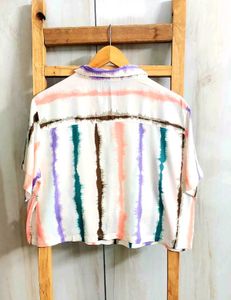 Stylish Striped Button-Up Shirt Size-44