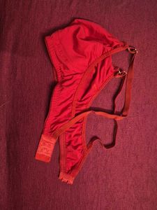 Red Cotton Bra