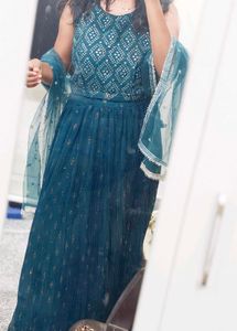 Embroidered Teal Lehenga Choli