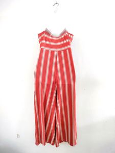 Rust (🧱Brick)Brown And White  Striped Jumpsuit