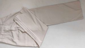 Beige Tailored Formal Trousers