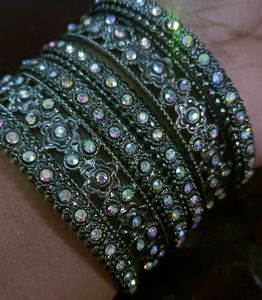 Silver and Multi Colour Bangle Set Of 2