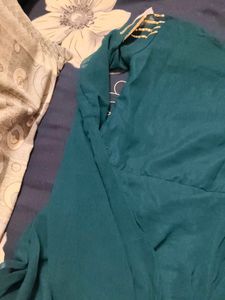 Teal Kurta with Gold Embellishment