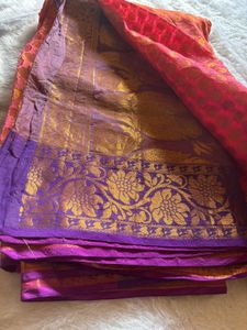 Elegant Pink &amp; Gold Saree🥰