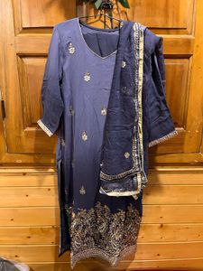 Elegant ombre Blue gotta patti Set with Dupatta