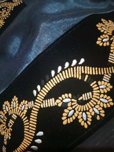 Grey Saree with Embroidered Border