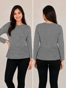 Stylish Striped Long Sleeve Top