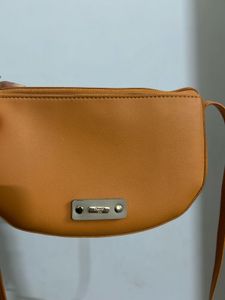 Baggit Tan Crossbody Sling Bag | Adjustable Strap