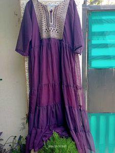 Purple Embroidered Gown