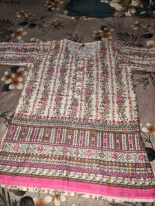 Vibrant Floral Print short Kurta